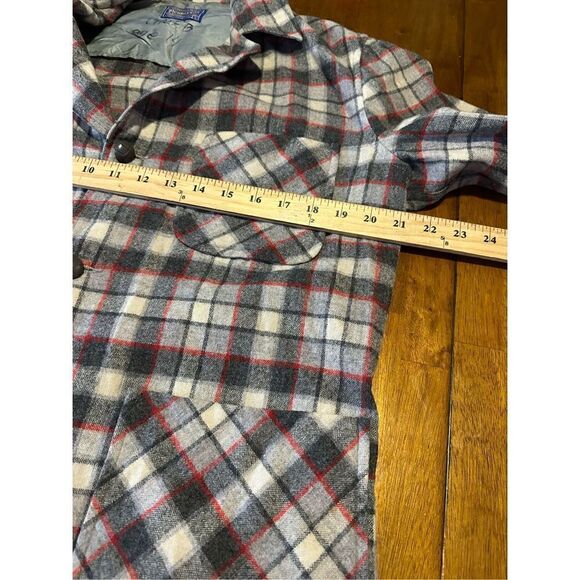 Pendleton Men's Small Gray Plaid 3 Button Blazer Jacket Lightweight 100% Wool - Picture 11 of 12